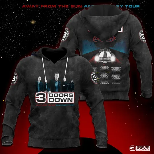 3 Doors Down band rock and roll world tour on June 2025 hoodie 3D