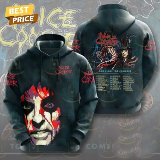 2025 Tour Alice Cooper Too Close For 3D Hoodie