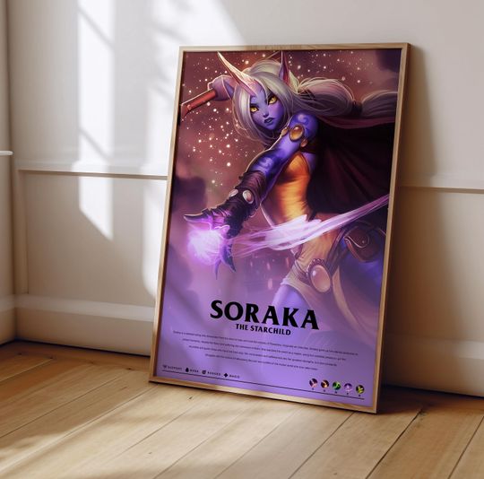League of Legends Soraka Poster | LoL Poster Print | Gaming Poster | Gaming Decor | Video Game Poster | Gaming Gift | Video Game Print