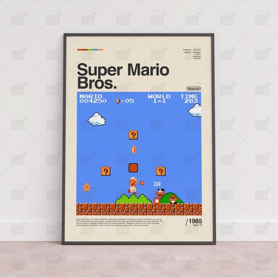 Super Mario Bros Poster, Gaming Room Poster, Gaming Wall Poster, Gaming Print Poster, Game Gift, Video Games Poster