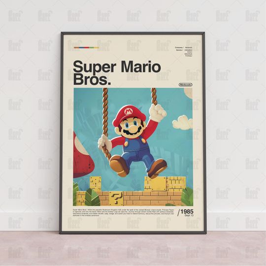 Super Mario Bros Poster, Gaming Room Poster, Gaming Wall Poster, Gaming Print Poster, Game Gift, Video Games Poster