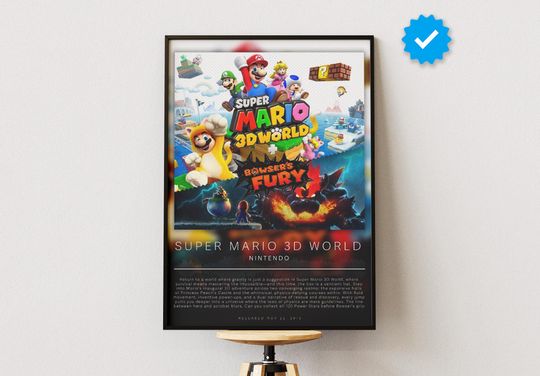 Super Mario 3D World Poster | Gaming Poster | Video Game Prints | Wall Decor Posters | Gaming Gift | Video Game Poster | Gaming Decor