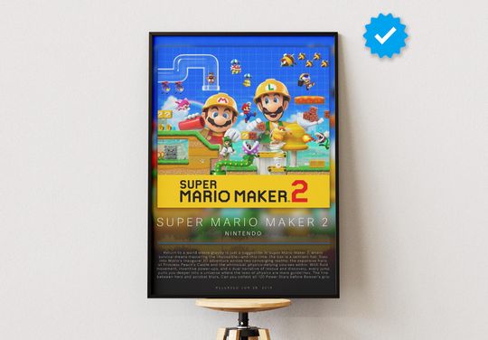 Super Mario Maker 2 Poster | Gaming Poster | Video Game Prints | Wall Decor Posters | Gaming Gift | Video Game Poster | Gaming Decor
