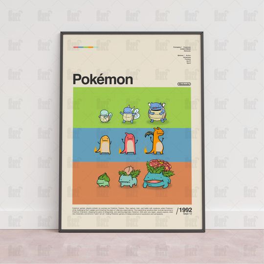 PKM Poster, Gaming Room Poster, Gaming Wall Poster, Gaming Print Poster, Game Gift,Video Games Poster,Gaming Art Wall Decor, Gaming Art