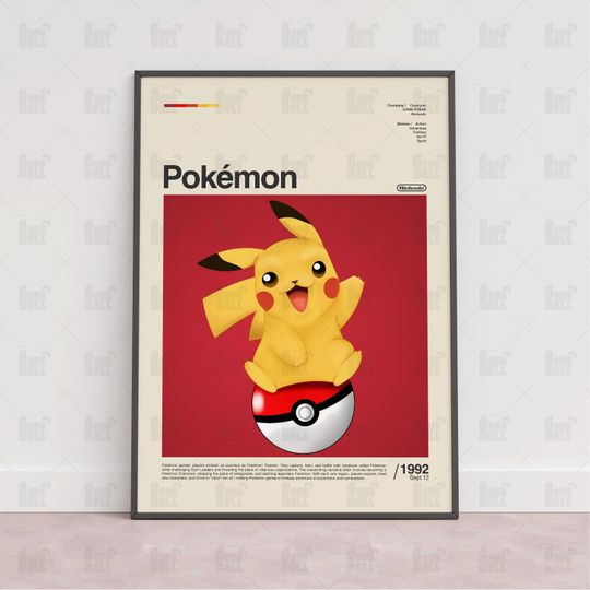 PKM Poster, Gaming Room Poster, Gaming Wall Poster, Gaming Print Poster, Game Gift,Video Games Poster,Gaming Art Wall Decor, Gaming Art