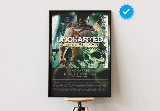 Uncharted: Drake's Fortune Poster | Gaming Poster | Video Game Prints | Wall Decor Posters | Gaming Gift | Video Game Poster | Gaming Decor