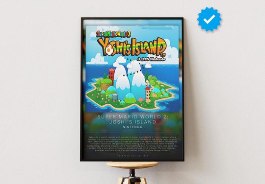 Super Mario World 2: Joshi's Island Poster | Gaming Poster | Video Game Prints | Wall Decor Posters | Video Game Poster | Gaming Decor