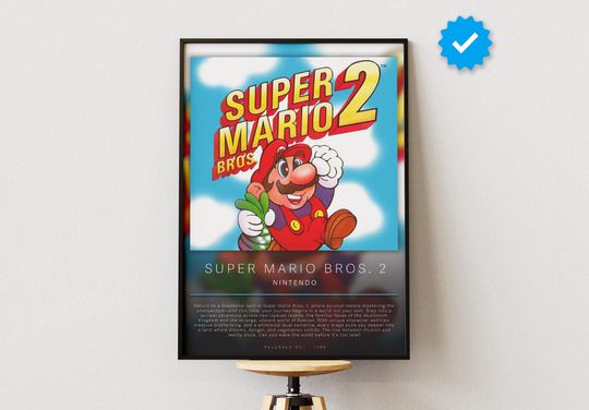 Super Mario Bros. 2 Poster | Gaming Poster | Video Game Prints | Wall Decor Posters | Gaming Gift | Video Game Poster | Gaming Decor