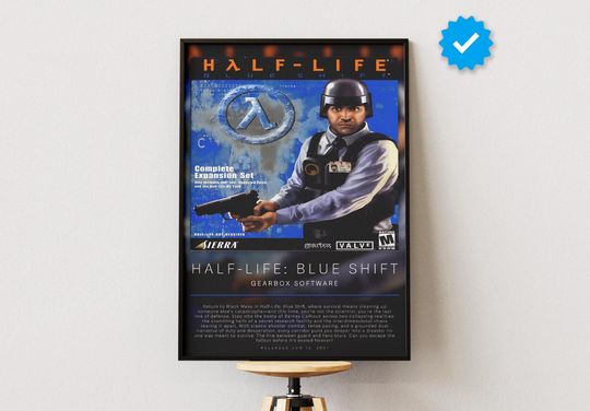 Half Life: Blue Shift Poster | Gaming Poster | Video Game Prints | Wall Decor Posters | Gaming Gift | Video Game Poster | Gaming Decor