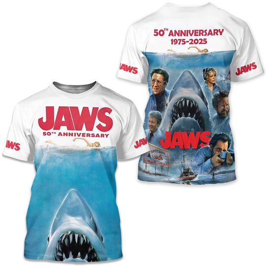 Jaws 50th Anniversary 3D All Over Printed T-Shirt