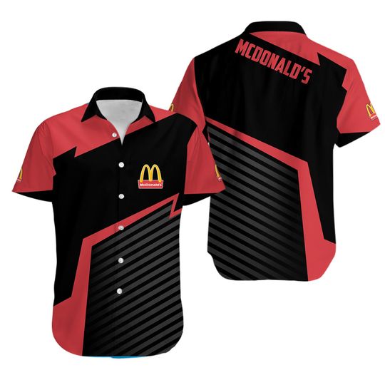 Discover Mcdonald's Shirt, Mcdonalds Button Up Shirt, Fast Food Shirt, Button Down Shirt, Shirt For Men, Short Sleeve Shirt, Button Shirt Men