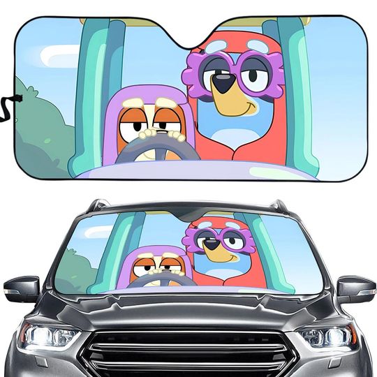BlueyDad Janet and Rita Auto Sunshade Car, BlueyDad Family Car Sunshade