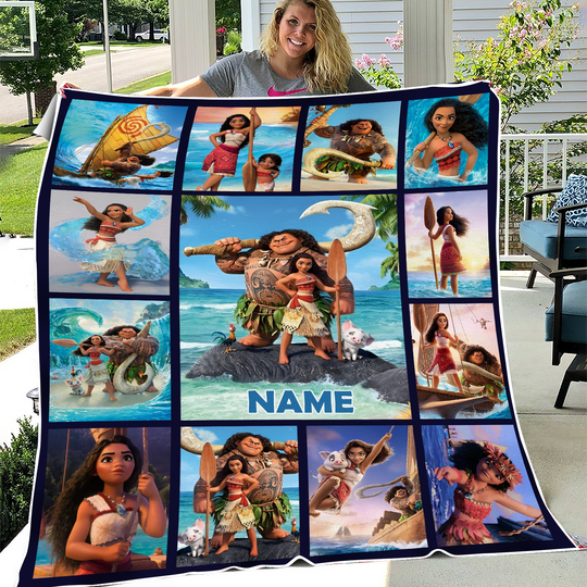 Discover Personalized Moana Movie Blanket, Disney Moana Blanket Maui Blanket, Moana Princess Blanket, Birthday Gift