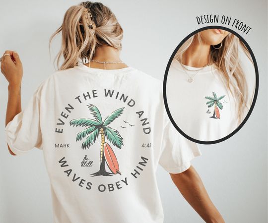 Christian Bible Verse Beachy T-Shirt Unisex Teen Baptism Gift Ocean Inspired Style