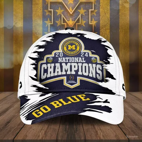 Michigan Wolverines Football 2024 National Champions Go Blue Classic Cap