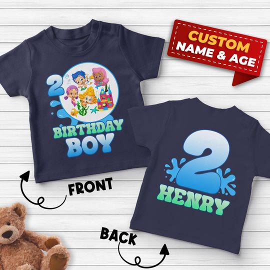 Bubble Guppies birthday shirt, personalized gift, birthday, custom shirt, birthday gift, custom, birthday shirt, Bubble Guppies, Guppies