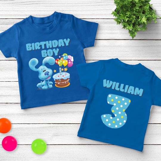 Blue Dog Inspired Birthday Shirt, Funny Dog Shirt, Blues Clues Cartoon Family Shirt, Family Birthday Shirt, Birthday Party Shirt