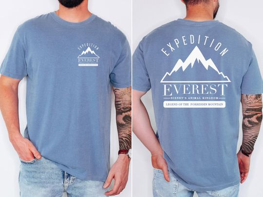 Animal Kingdom Double Sided T-Shirts for Men - Vintage Expedition Everest and Disneyland Designs