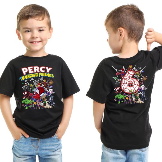 Personalized Spider and His Amazing Friends Birthday Shirt, Spider Characters Shirt, Spider Kid Shirt, Custom Birthday Shirt