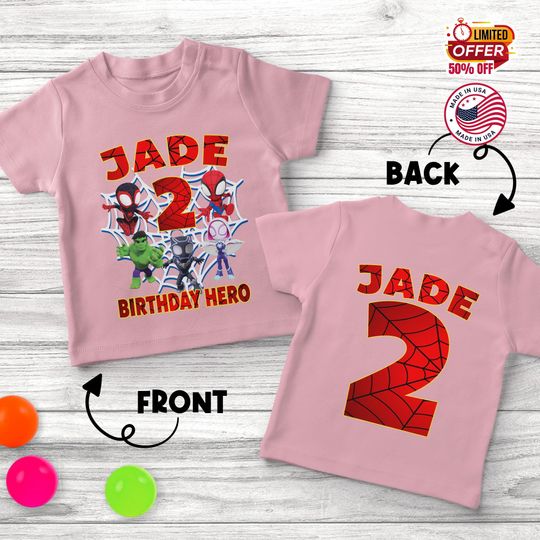 Spidey Birthday Shirt with Matching Family Shirts Available - Boy's Spidey and His Amazing Friends Birthday Shirt