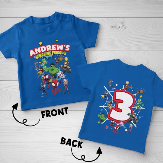 Personalized Spider and His Amazing Friends Birthday Shirt, Spider Characters Shirt, Spidey Birthday Squad Shirt, Custom Birthday Boy