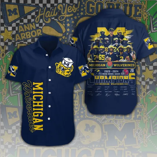 Michigan Wolverines Football Short Sleeve Dress  hawaiian shirt