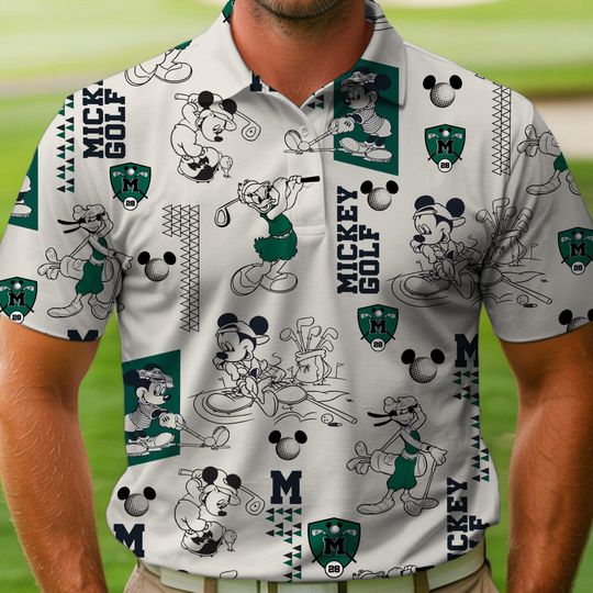Mickey Donald Daisy Golf Club Polo Shirt, Father's Day Gift, Golf Lovers Short Sleeve Shirt, Dad Birthday Gifts