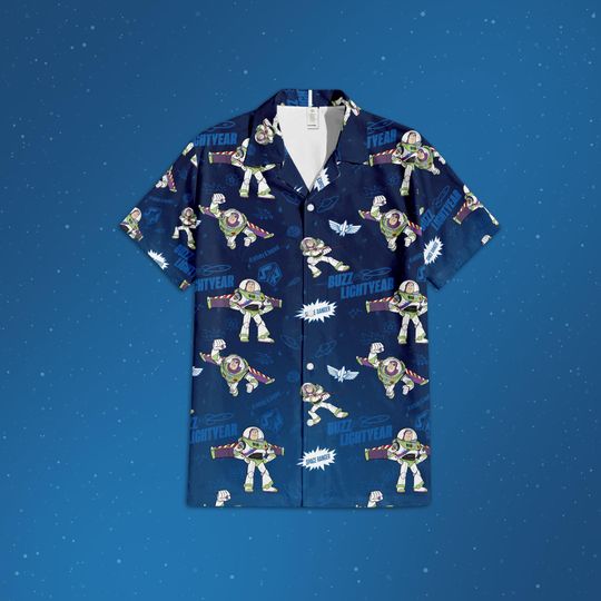 Buzz Lightyear Space Ranger Hawaiian Shirt, Disney Pixar Toy Story Button Up Shirt, Disney Buzz Lightyear Shirt, Toy Story Disney Trip Shirt