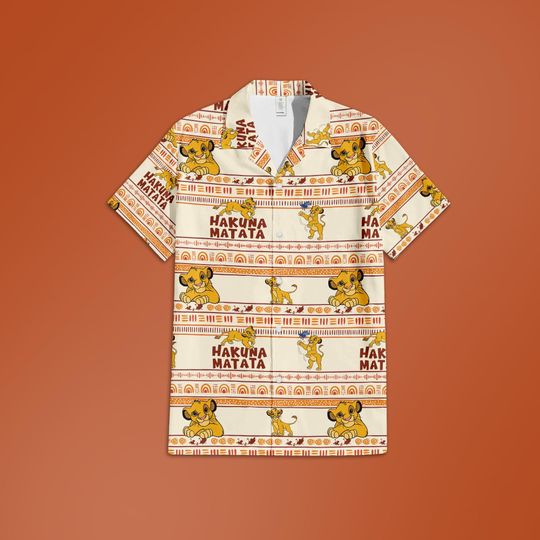 Simba Lion King Hakuna Matata Hawaiian Shirt, Disney Simba Button Up Shirt, Simba Hakuna Matata Shirt, Lion King Disney Trip Shirt