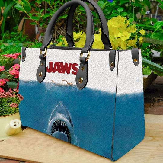 Jaws Movie Leather Bag, Jaws 50th Years Anniversary Women Handbag, Shark Horror Bag For Women, Gift For Mom
