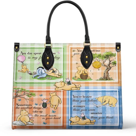 Leather Handbag Winnie the Pooh Patchwork Bliss