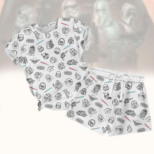 Star Wars Tshirt and Shorts, Darth Vader Shirt, Movie Lover Tee, Stormtrooper Pajamas, Disney Star Wars Tshirt Women, Disney Summer Set