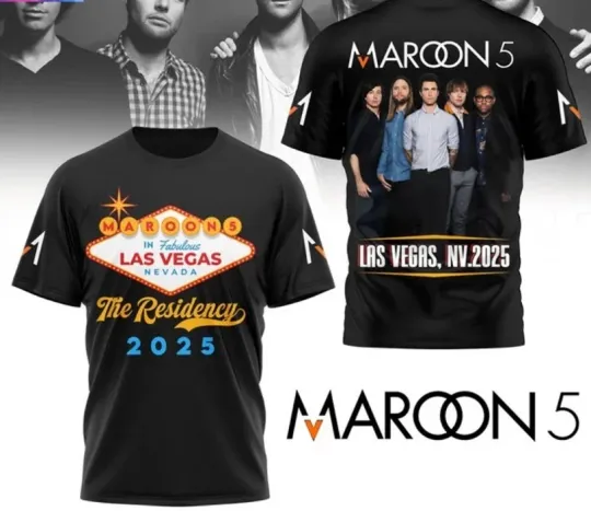 Maroon 5 The Residency 2025 Tour 3D T-Shirt