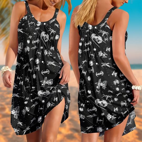 Star Wars Sling Summer Dress, Disney Women Dress, Star Wars Summer Dress, Movie Beach Dress, Disneyland Vacation Dress, Gift For Her