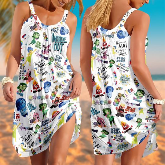 Disney Inside Out Sling Summer Dress, Today Is A Core Memory Day Shirt, Pixar Inside Out Women Dress, Disney Family Vacation 2025 Shirt