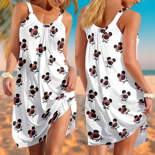 Mickey Cruise Sling Summer Dress, Disney Cruise Women Dress, Mickey Mouse Casual Dress, Summer Dress, Beach Dress,Disney Vacation Dress