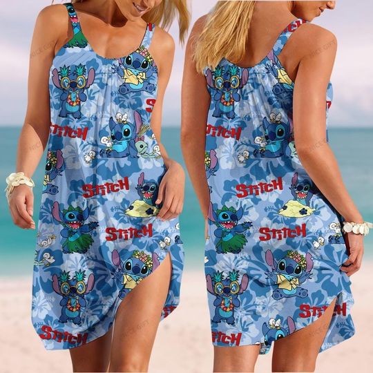 Stitch Women Dress, Disney Stitch Women Sundress, Lilo And Stitch Beach Dress, Disney Trip Dress, Disneyland Dress For Her, Summer Gift