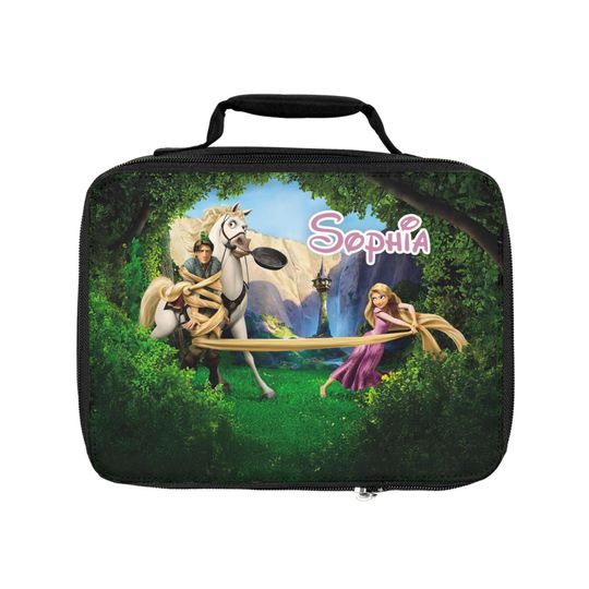 TangledInspired Personalized Lunch Bag with Custom Name  Friendly Rapunzel Theme  School Tote for Kids  Gift Idea