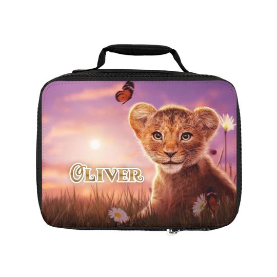 The Lion King Personalized Lunch Bag with Custom Name  Mufasa Inspired Design  School Tote for Kids  Gift Idea