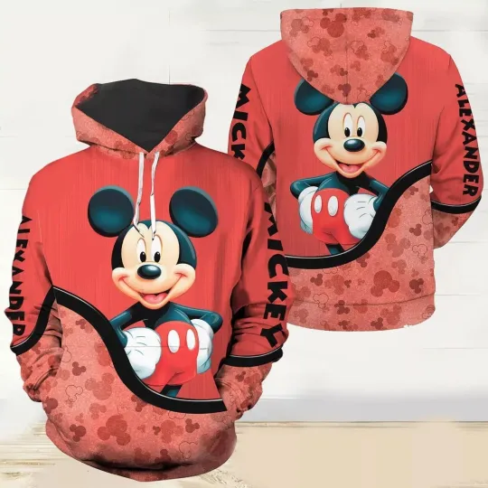 Personalized Never Too Old For Mickey Mouse Hoodie 3d - all printed