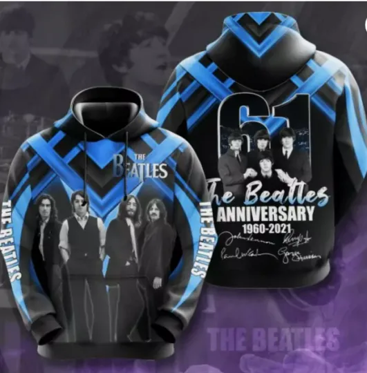 The Beatles 61th Anniversary Hoodie All Over Printed Hoodie 3d