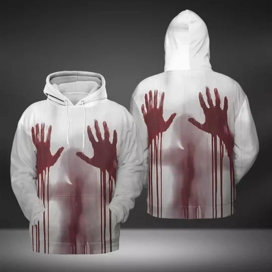 Horror Halloween Bloody Hands Creepy Season 3D HOODIE BEST PRICE ALL OVER PRINT