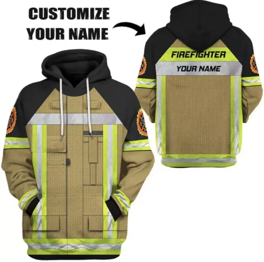 Personalized 3D Firefighter Uniform Costume Cosplay Hoodie 3d - all printed