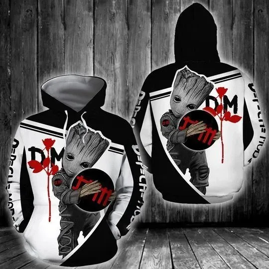 Baby Groot Depeche mode 3d all over print hoodie