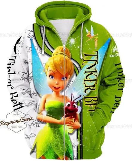 Halloween Tinker Bell Princess 3D HOODIE ZIP  All Over Print
