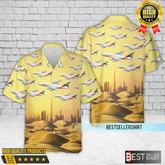 Emirates Airbus A380 Aircraft Hawaiian Shirt