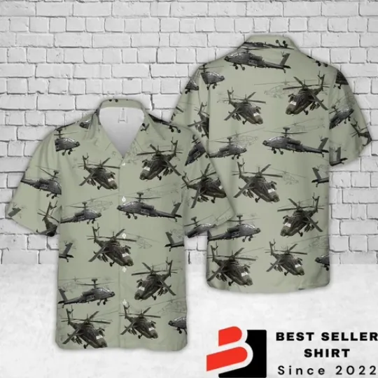 Army Boeing Ah 64 Apache Aloha Hawaiian Shirt