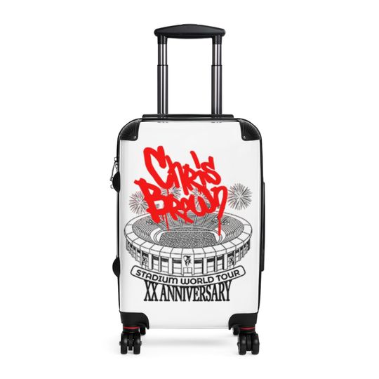Stylish Spinner Suitcase for Travelers | Chris Brown XX Anniversary Tour Design | Ideal for Vacations and Concerts