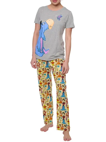 Disney Eeyore Butterfly T-Shirt w/ Winnie & Friends Yellow Lounge Pants Set