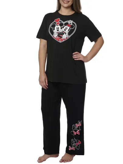 Mickey & Minnie Mouse Heart T-Shirt w/ Pajama Pants Lounge Wear Plus Size Set